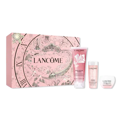 Lancôme Rose Sugar Scrub & Tonique Confort 3 Piece Limited Edition Hydrating Gift Set In Transparent