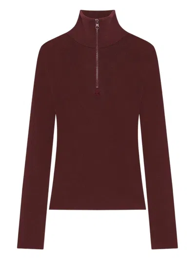 Courrèges Courreges Women Zip-up Sweater In Red