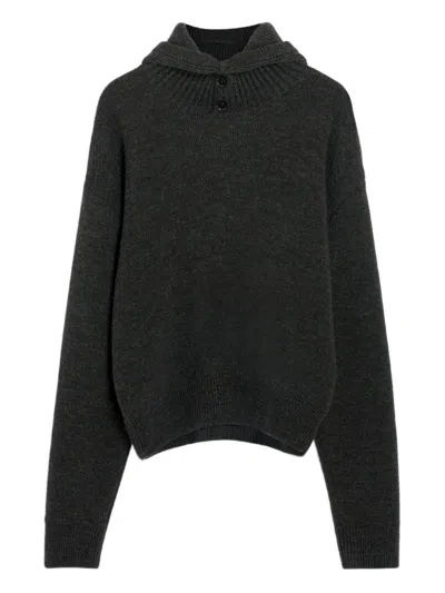 Lemaire Hooded Sweater Clothing In Black