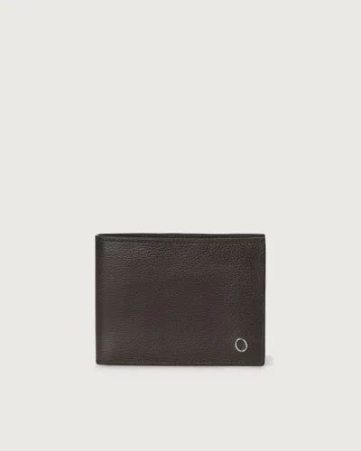 Orciani Hammered-leather Wallet In Brown
