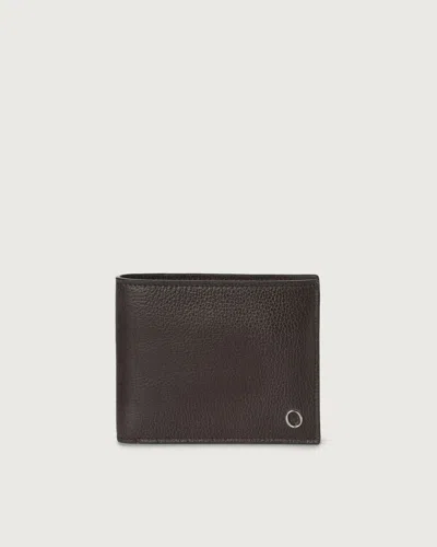 Orciani Hammered-leather Wallet In Brown