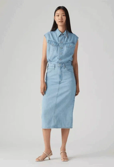 Levi's Iconic Sleeveless Dress In Blue