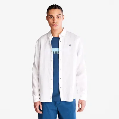 Timberland Shirts Man  Tb0a2dc31 - Linen Shirt 1001 White In Multi