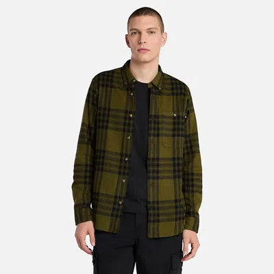 Timberland Shirts Man  Tb0a6v4x Midweight Flannel Check C681 Dark Olives Yd In Green