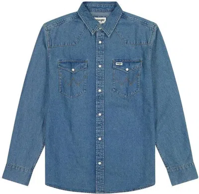 Wrangler Shirts Man  112357194 Seafoam In Blue