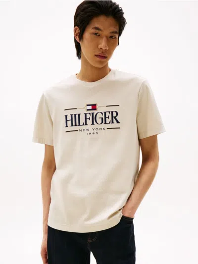 Tommy Hilfiger T-shirt Man  Mw0mw39585 Icon Acg Newspint In Neutral