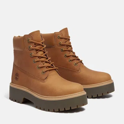 Timberland Tronchetto E Stivaletto Donna  Tb0a2h3cen11w 6 In Waterproof Lace Wht Full Grain In Brown