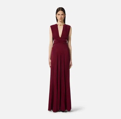 Elisabetta Franchi Lurex Sleeveless Dress In Brown