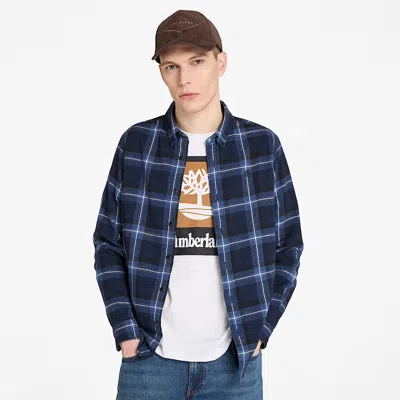 Timberland Shirts Man  Tb0a44xqv821 Flannel Check Misweight Peacoat Yd In Blue