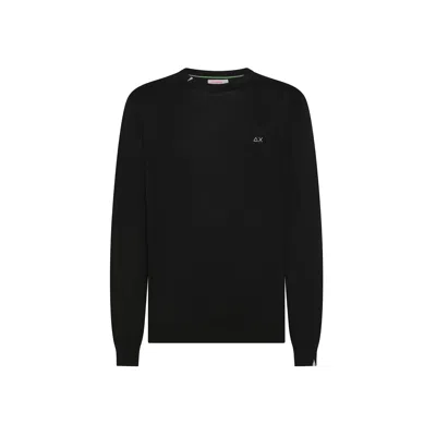 Sun 68 Sweater Basic L/s Black In Black