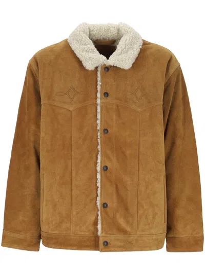 Levi's Suede Jacket With Shearling Collar Levis In Brown