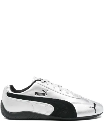 Puma Speedcat Silver Coloreed Sneakers With Logo Print On The Side And Logo Lettering On The Side In Leat In Silver