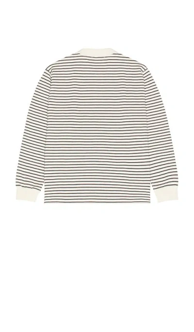 Dunst Multi Stripe Collared T-shirt In White