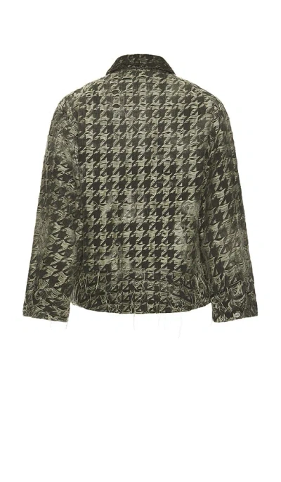 Diesel Jacket In Houndstooth-weave Denim In Black