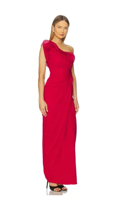 Gaurav Gupta X Revolve Draped Ruffle Gown In Red