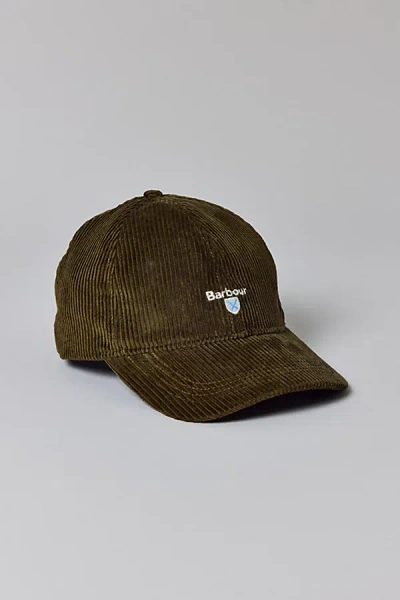 Barbour Preston Cord Baseball Hat In Olive, Men's At Urban Outfitters In Brown
