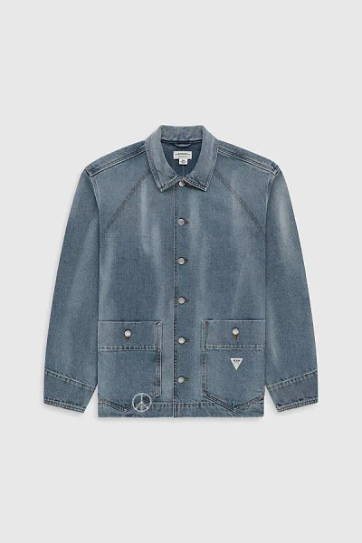Madhappy Guess Originals Work Jacket In Light Blue, Women's At Urban Outfitters In Blue