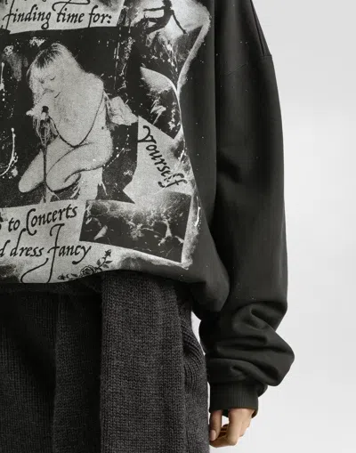 Dolce & Gabbana Cotton Crew Neck Sweatshirt With Print In Multi