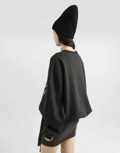 Dolce & Gabbana Cotton Crew Neck Sweatshirt With Print In Multi