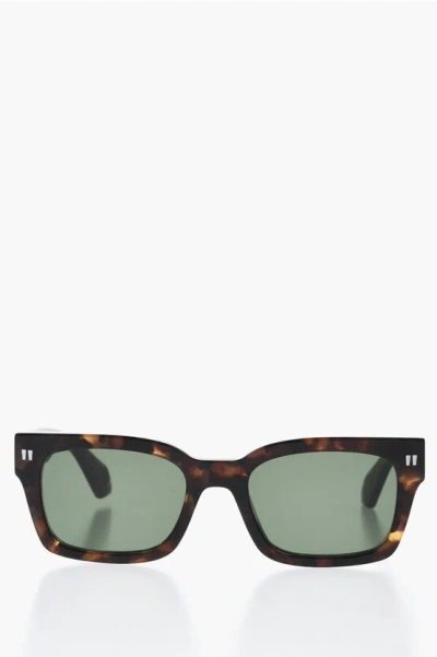 Off-white Tortoiseshell Midland Rectangular Sunglasses In Brown