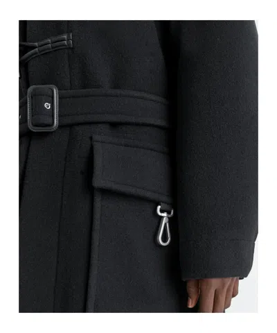 Lemaire Belted Toggle-fastening Coat In Black