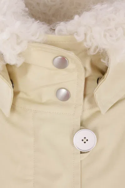 Jil Sander Oversized Parka In Textured Cotton With Removable Filling In Neutral