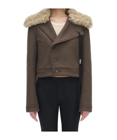 Ann Demeulemeester Wiebke Wool And Shearling Perfecto In Multi