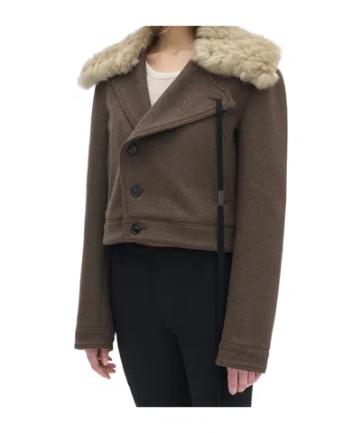 Ann Demeulemeester Wiebke Wool And Shearling Perfecto In Multi