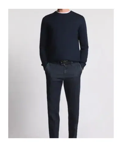 Fay Round-neck Pullover In Wool In Blue