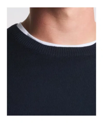 Fay Round-neck Pullover In Wool In Blue