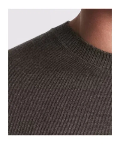 Fay Round-neck Pullover In Wool In Brown