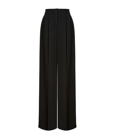 Alberta Ferretti Cady Stretch Wide Leg Trousers In Black