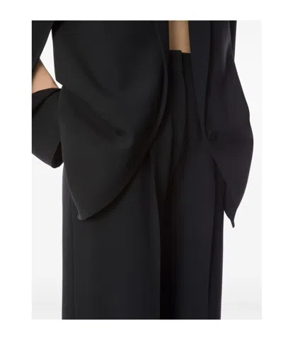 Alberta Ferretti Cady Stretch Wide Leg Trousers In Black