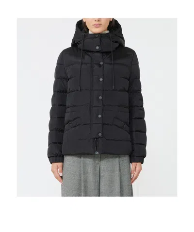 Weekend Max Mara Long-sleeved Down Jacket In Black