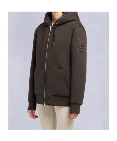 Moose Knuckles Classic Bunny Fleece Jacket With Removable Faux Fur Lining In Brown