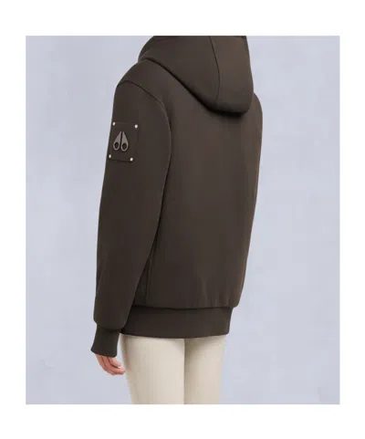 Moose Knuckles Classic Bunny Fleece Jacket With Removable Faux Fur Lining In Brown