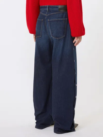Sportmax Lichene Side Snap Wide Leg Jeans In Blue