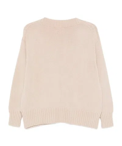 Drumohr Round-neck Wool Sweater In Neutral
