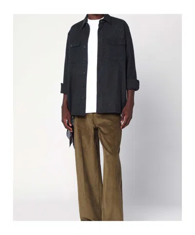 Destin Surl Wool Shirt In Gray