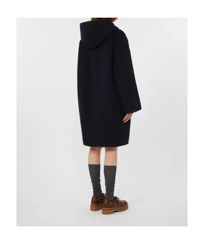Weekend Max Mara Coat In Double-faced Wool Broadcloth In Blue
