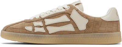 Amiri Men Croc Debossed Pacific Bones Sneakers In Brown