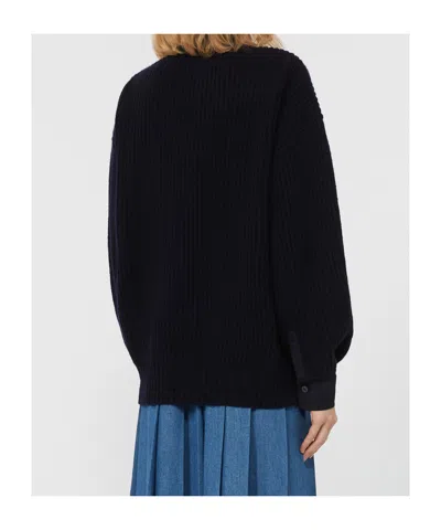 Weekend Max Mara Sweater In Wool And Cashmere In Black