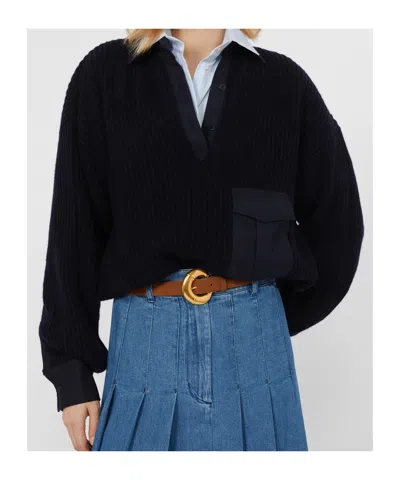 Weekend Max Mara Sweater In Wool And Cashmere In Black