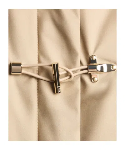 Fay Front Nylon Toggle Double Breasted Coat In Beige