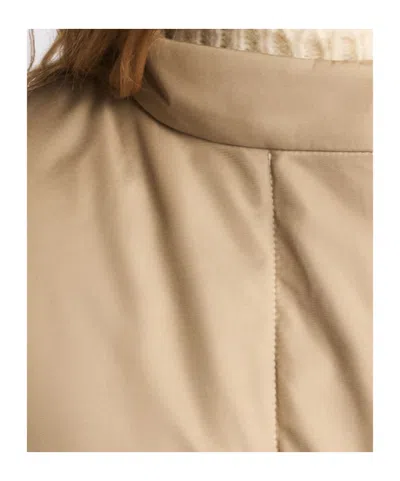 Fay Front Nylon Toggle Double Breasted Coat In Beige