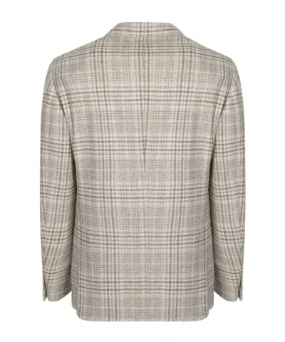 Lardini Beige And Grey Wool And Cashmere Jacket In Multi