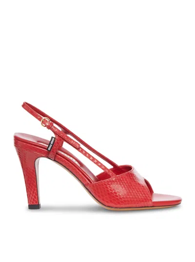 Miu Miu Slingback High-heeled Sandals In Red