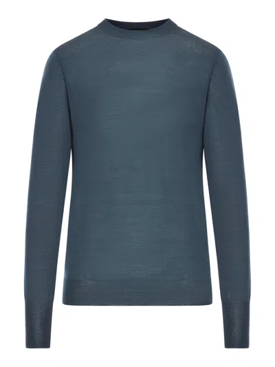 Roberto Collina Crew Neck Wool Sweater In Blue