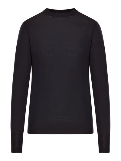 Roberto Collina Crew Neck Wool Sweater In Black