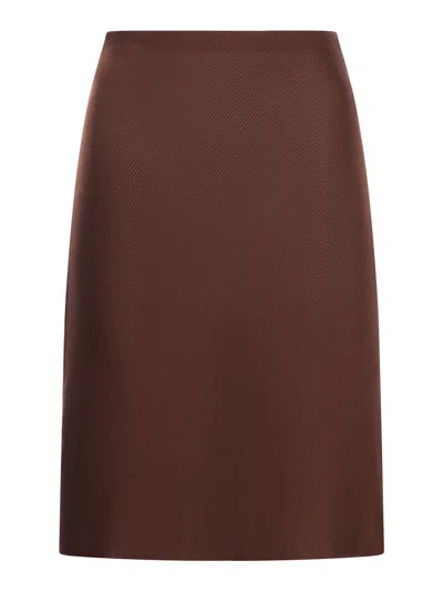 Miu Miu Silk Skirt In Multi